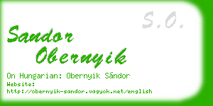 sandor obernyik business card